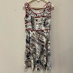 Alexandra Bartlett Linen Fit & Flare Dress Sleeveless Scoop Neck Beacch Size 12